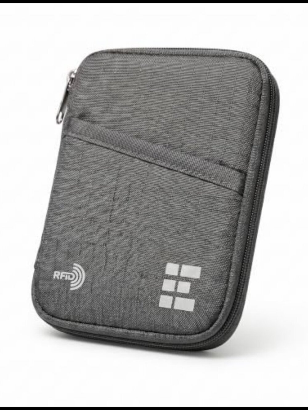 Zero Grid RFID Passport Holder Zippered Travel Wallet Ripstop Nylon